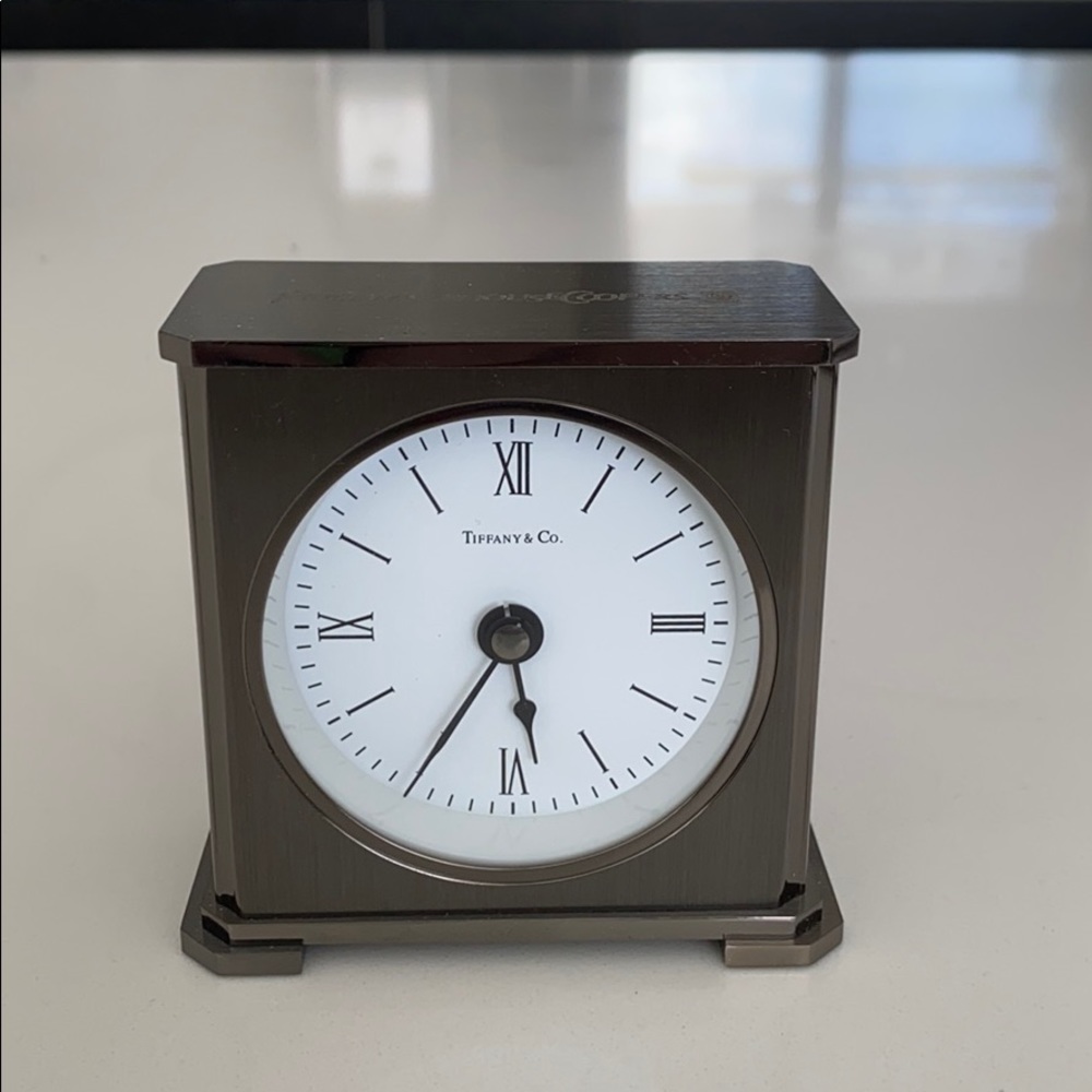 tiffany & co metal desktop clock